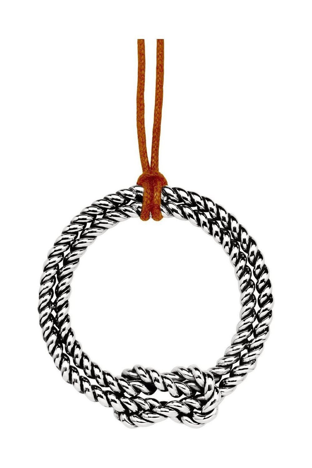 Marc O'Polo Collier Lederkordel Sterling-Silber 42cm Knoten BA9190120151-2