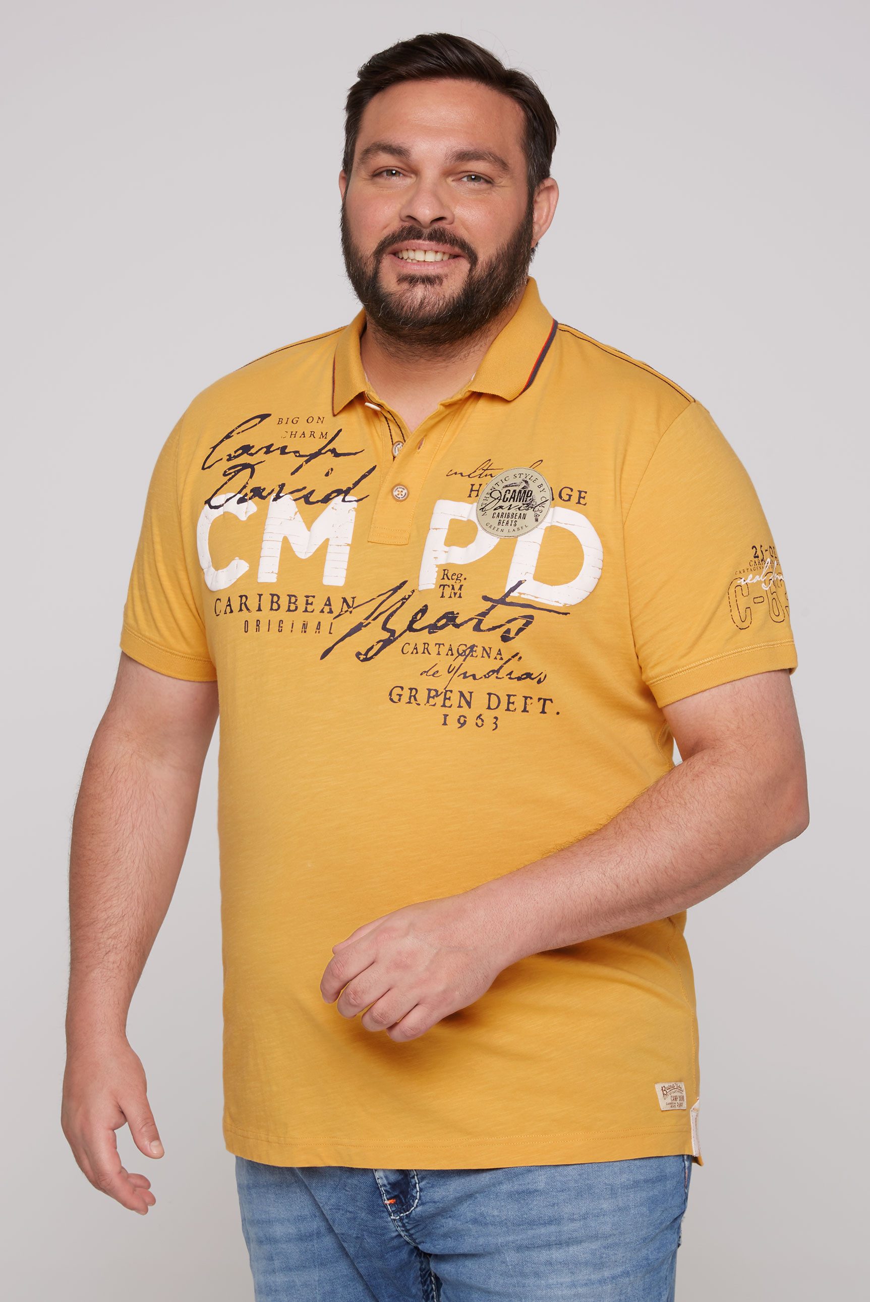CAMP DAVID Poloshirt mit Front- und günstig online kaufen