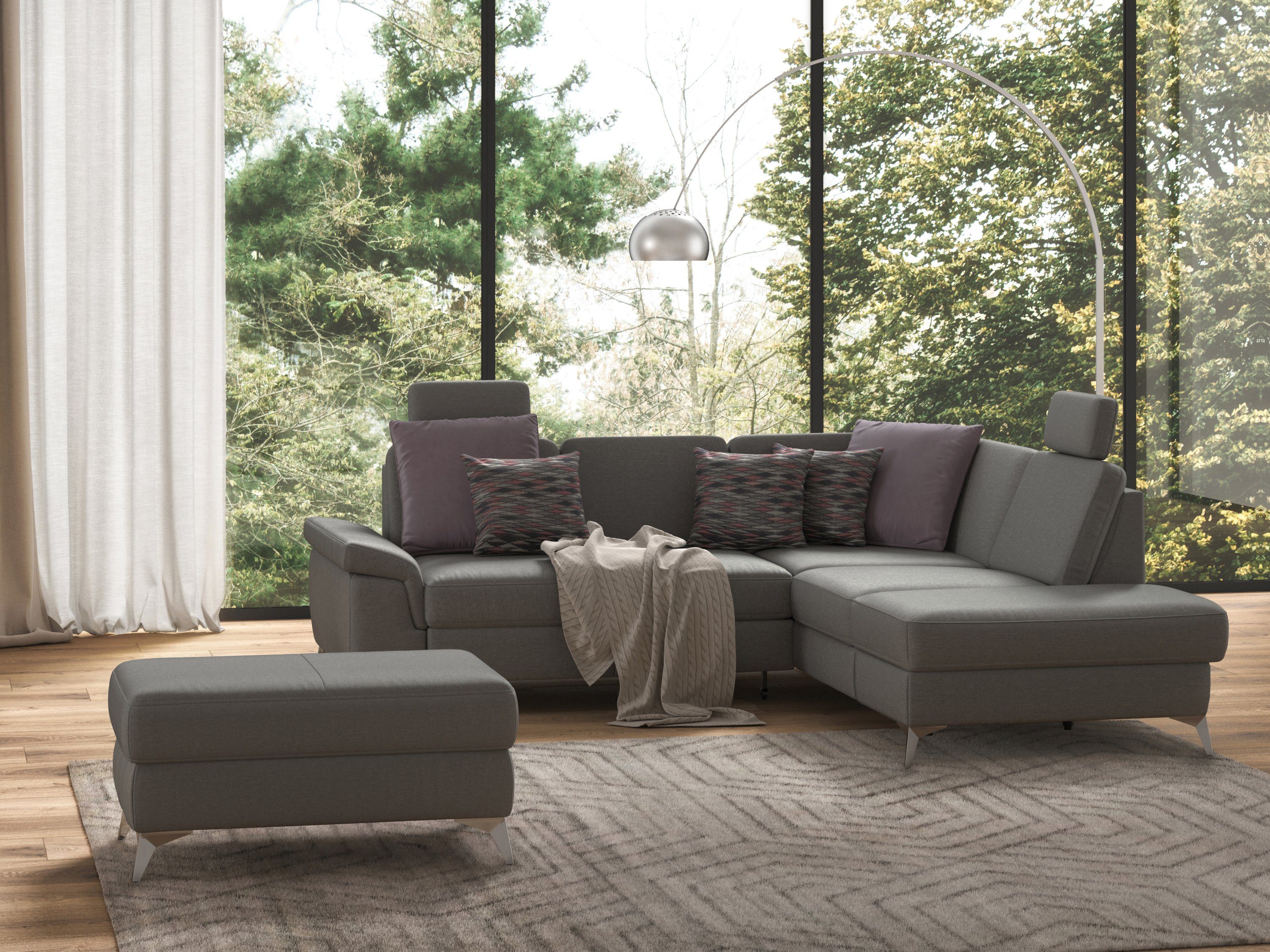 sit&more Ecksofa Padua L-Form, inklusive Sitztiefenverstellung, Armteilfunktion und Federkern