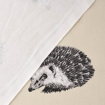 Prestigious Textiles Stoff Dekostoff Baumwolle Digitaldr. Hedgehog Canvas Igel beige schwarz 140c, allergikergeeignet