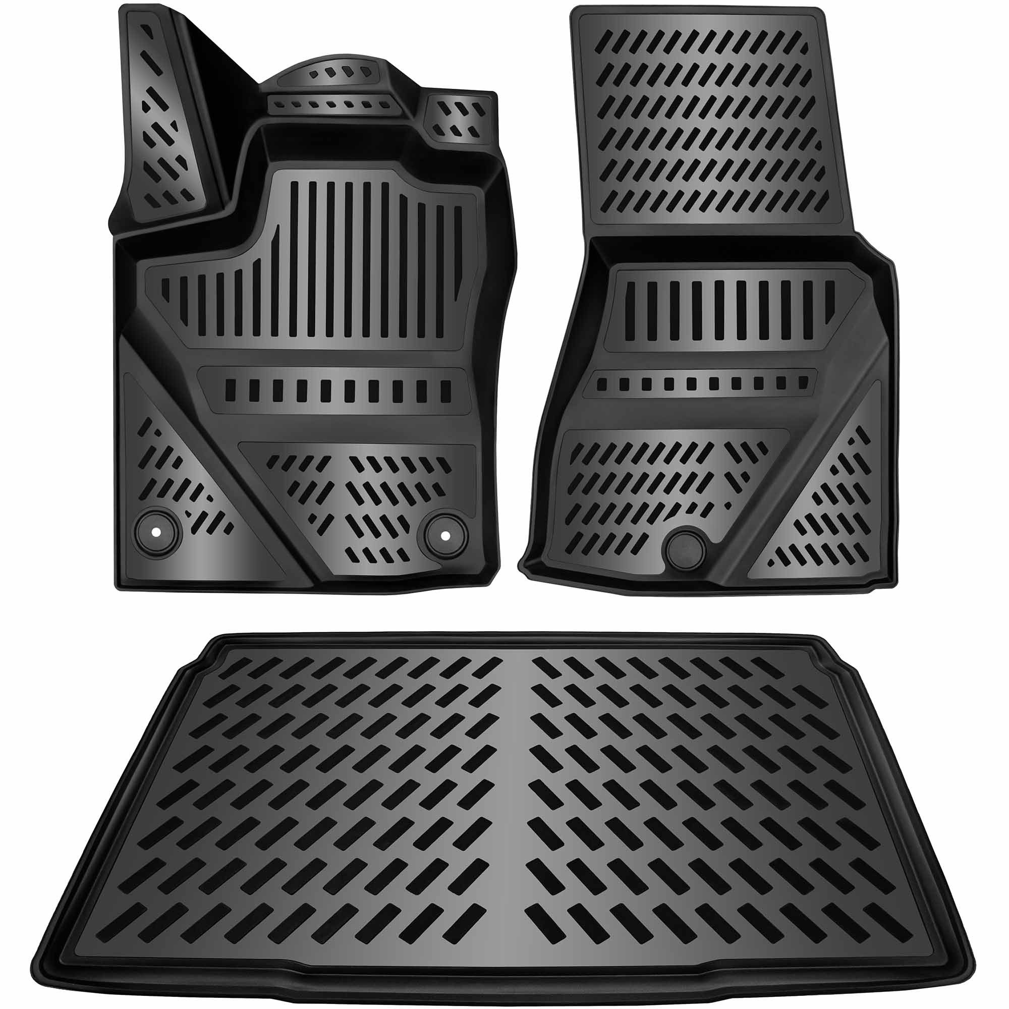 ELMASLINE Auto-Fußmatten für SMART FORTWO 2014-2024 [453] - Gummimatten & Kofferraumwanne, für Smart fortwo - Extra hoher Rand für mehr Schutz, Passend für Smart fortwo 2014-2024 Verbrenner oder Elektro