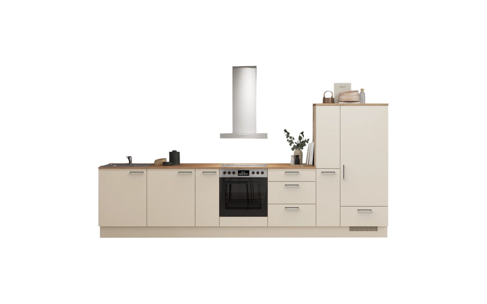 nobilia® Küchenzeile Ljus, individuell anpassbar, gratis Küchenplanung mit Profis, (Breite 360 cm), vormontiert, wahlw. mit E-Geräten, inkl. Lieferung