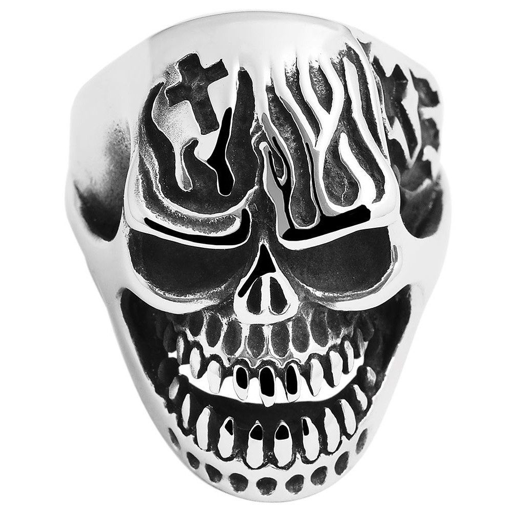 Adelia´s Fingerring Herren Ring Totenkopf aus Edelstahl