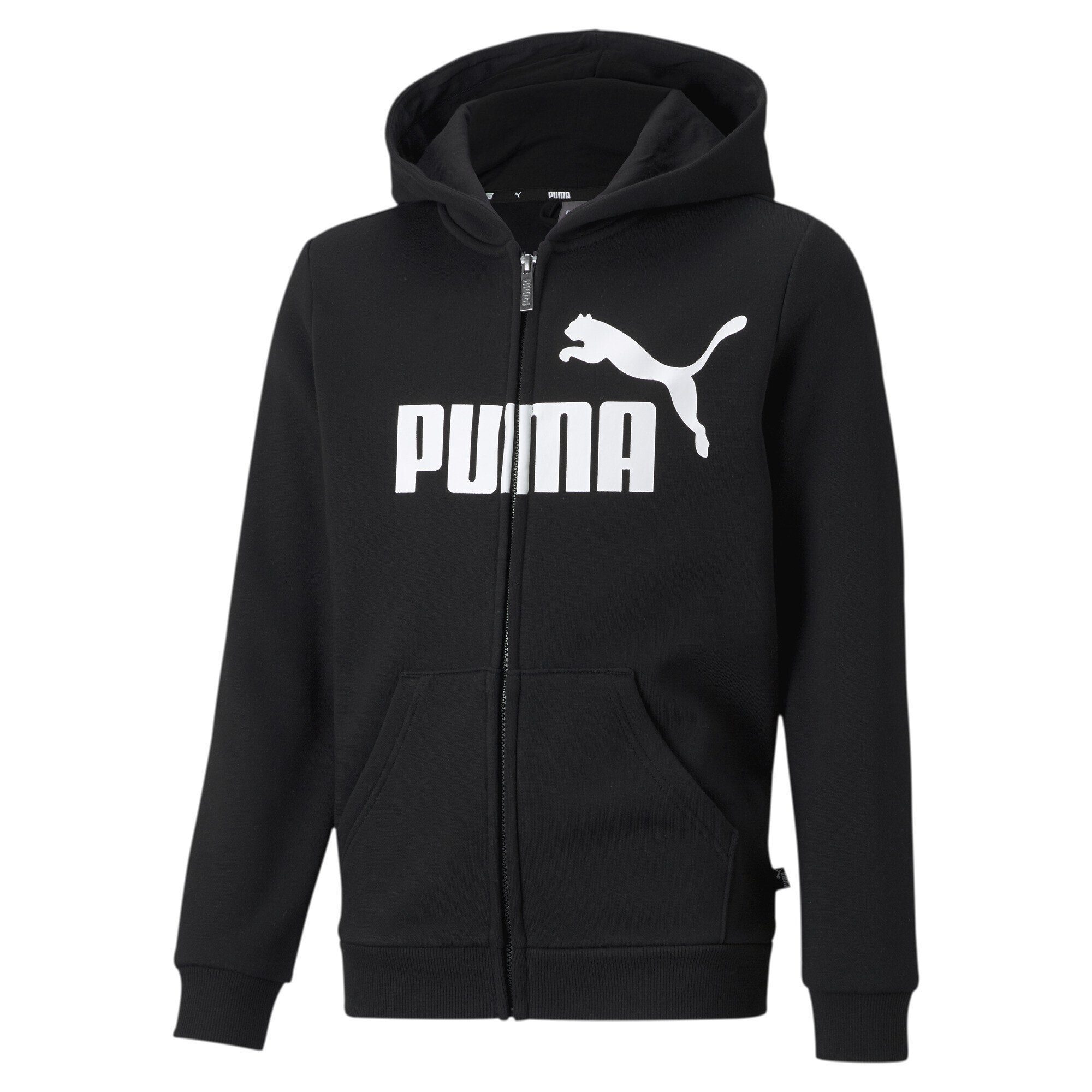 Logo durchgehendem PUMA Reißverschluss Hoodie mit Sweatshirt Essentials Black Big