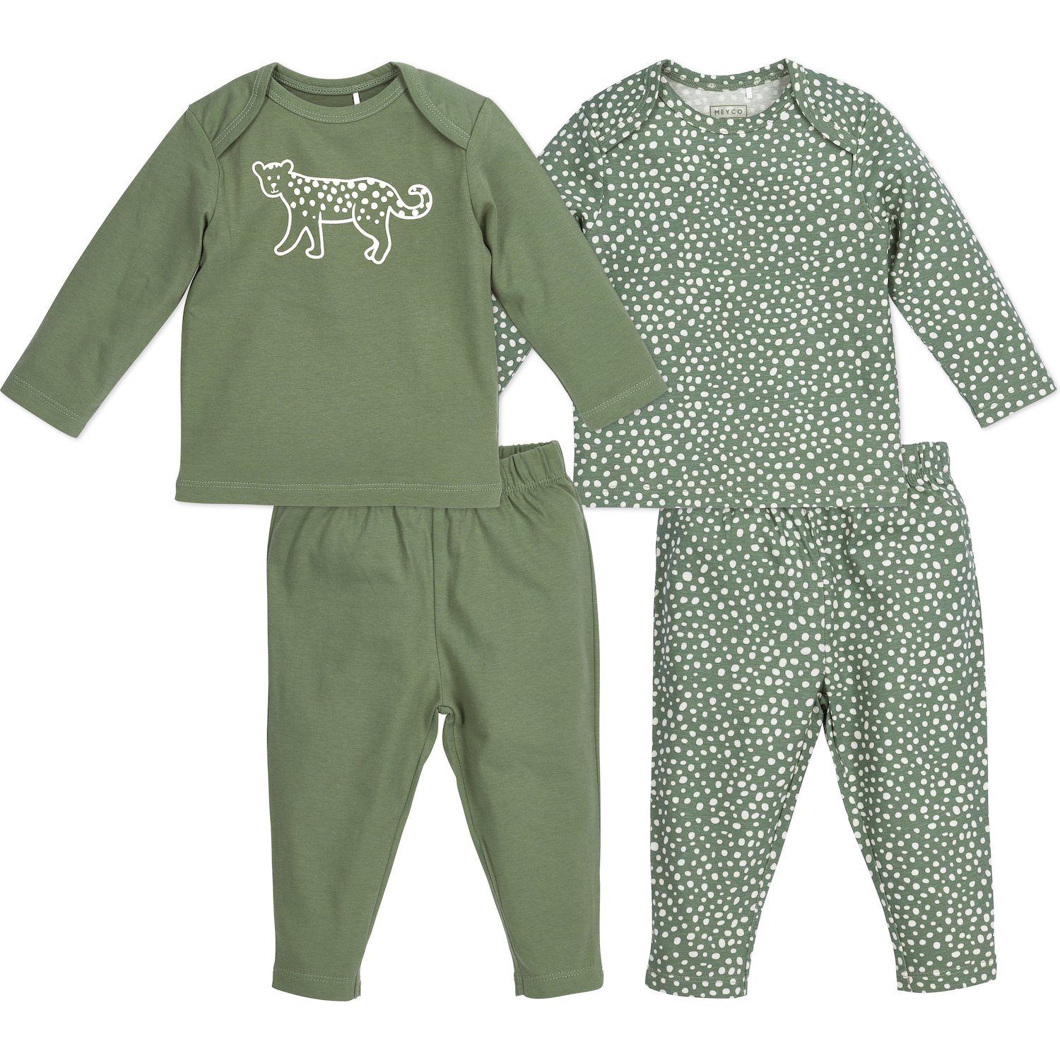 Meyco Baby Pyjama Cheetah Forest Green (2 tlg) 62/68