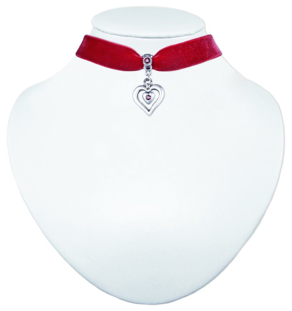 LUISIA® Collier Samt Kropfband Herz in Herz mit Swarovski® Elements (inkl. günstig online kaufen