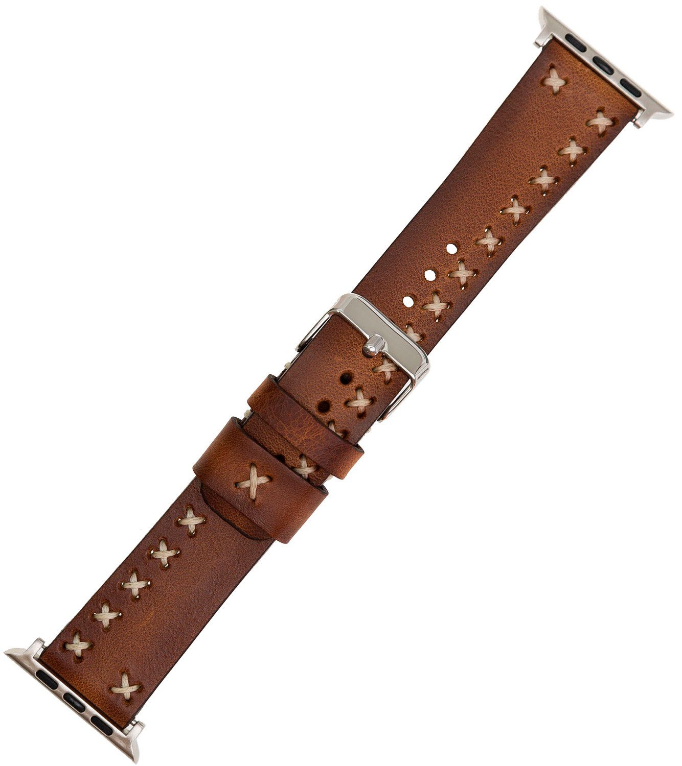 Burkley Smartwatch-Armband für 42/44/45mm 1-8 Vintage Leder mit Apple in Watch Apple Series Watch Armband, Sattelbraun kompatibel