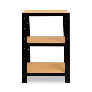 shelfplaza Schwerlastregal BLACK, 90x60x60cm, Metallregal schwarz mit 3 Böden je 175kg Tragkraft, Steckregal als Lagerregal, Büroregal & Lastenregal, Regal Metall schwarz