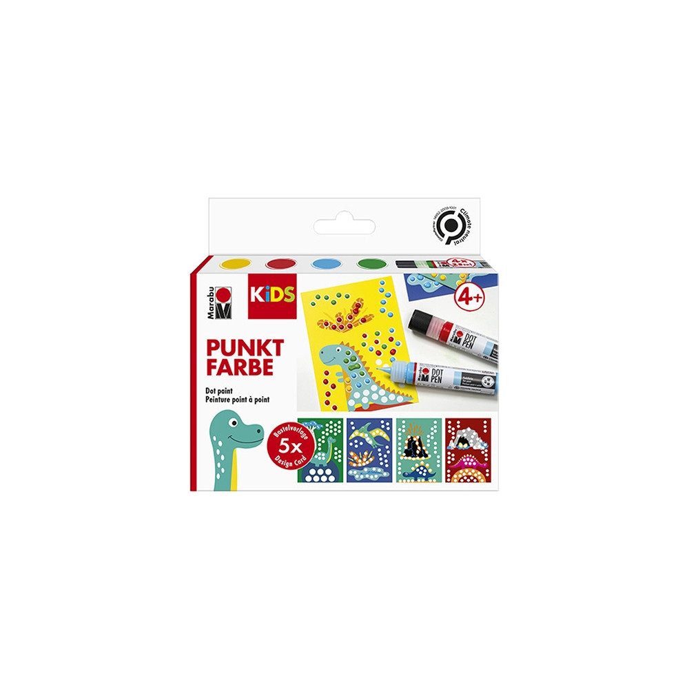 Marabu Bastelfarbe Marabu KiDS Dot Pen Set Dino 4x25ml