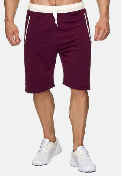 Egomaxx Sweatshorts Sweat Shorts Kurze Jogging Hose Bermuda Sporthose H1927 (1-tlg) 1927 in Rot