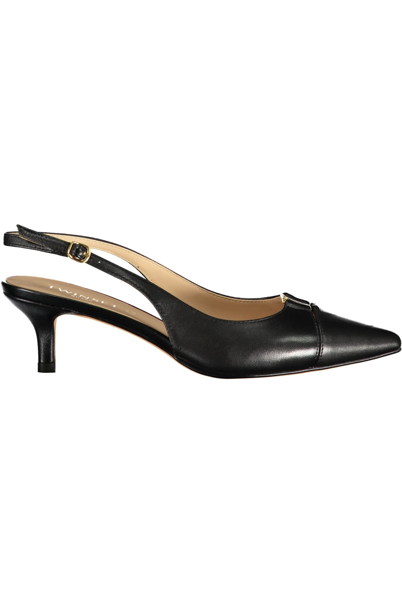 TWINSET Zehentrenner Elegante Damensandale Schwarz mit Fersen- und