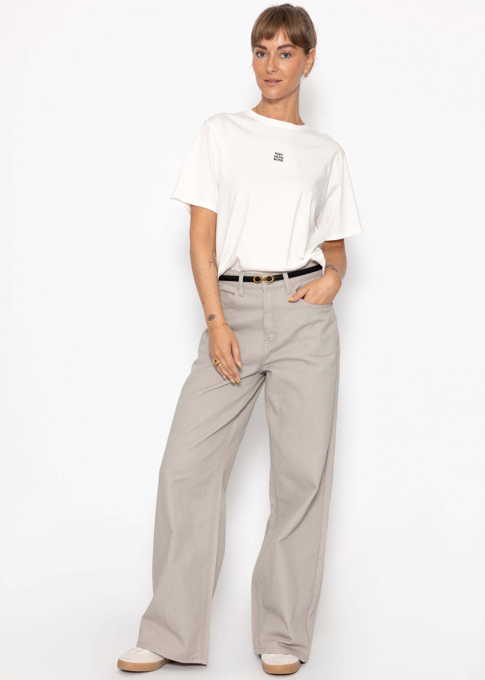 SASSYCLASSY 5-Pocket-Jeans Wide Leg Jeans mit hohem Bund für Damen günstig online kaufen