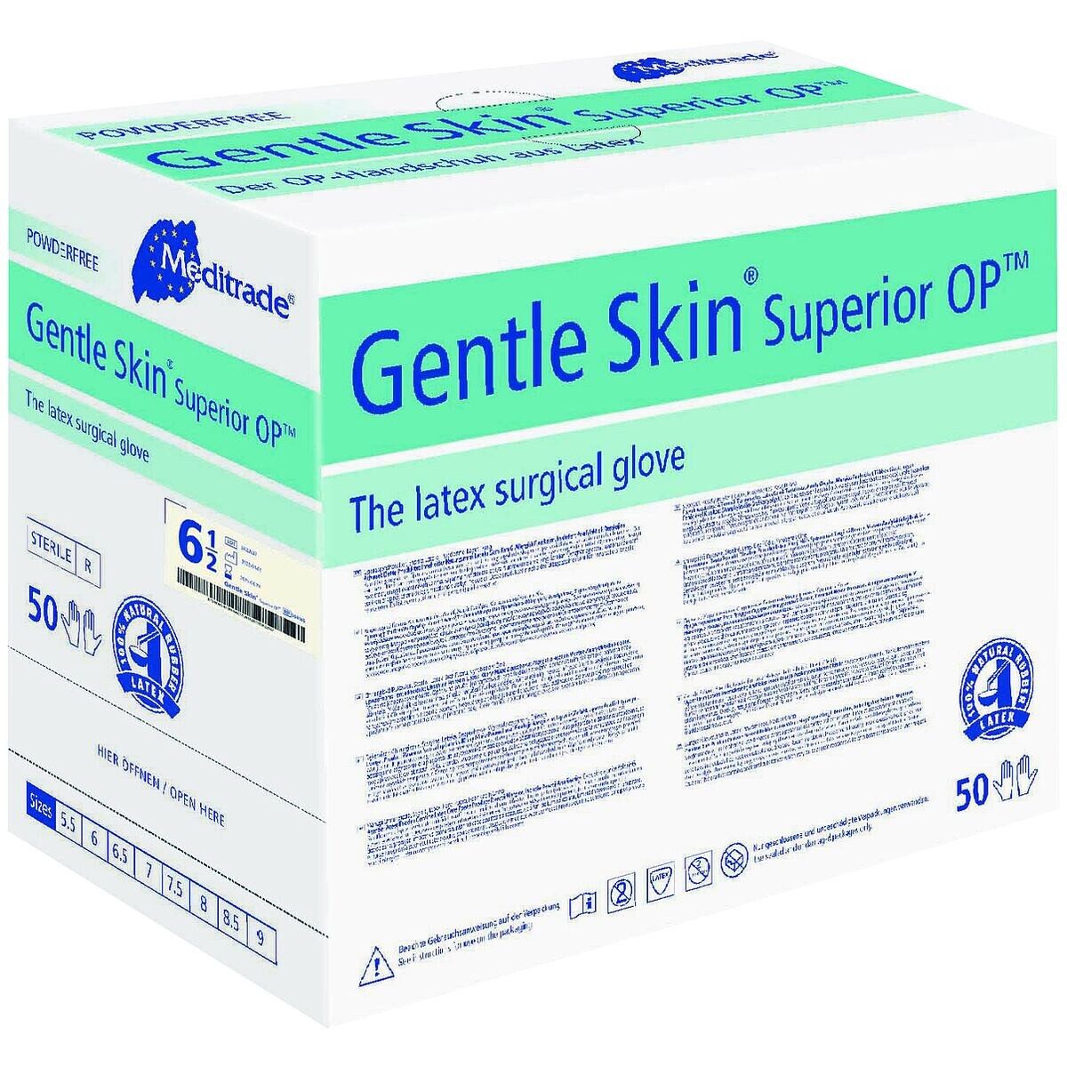 MediTrade Einweghandschuhe Gentle Skin® Superior OP (50-St) OP-Handschuhe 50 Paar, steril, puderfrei