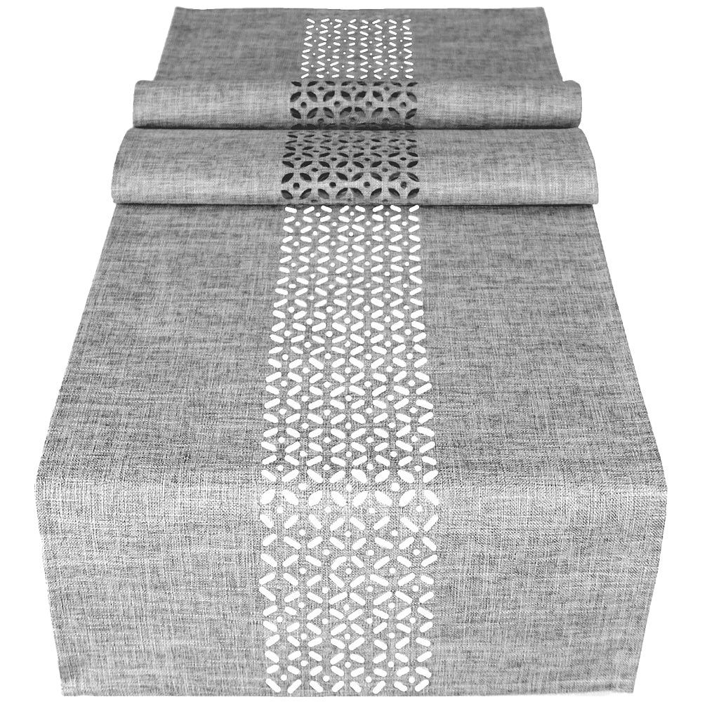 matches21 HOME & HOBBY Tischdecke Tischläufer Durchbrochene Ornamente grau günstig online kaufen
