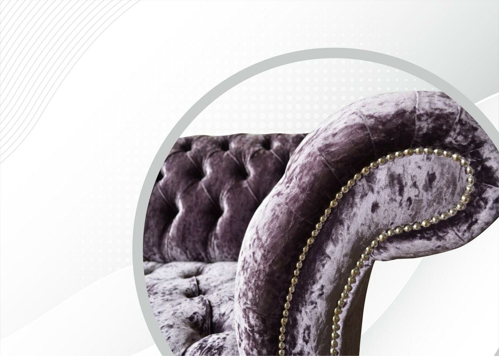 Neu, Made Europe Moderne Violettes JVmoebel 3-Sitzer Chesterfield-Sofa Chesterfield in Sofa luxus