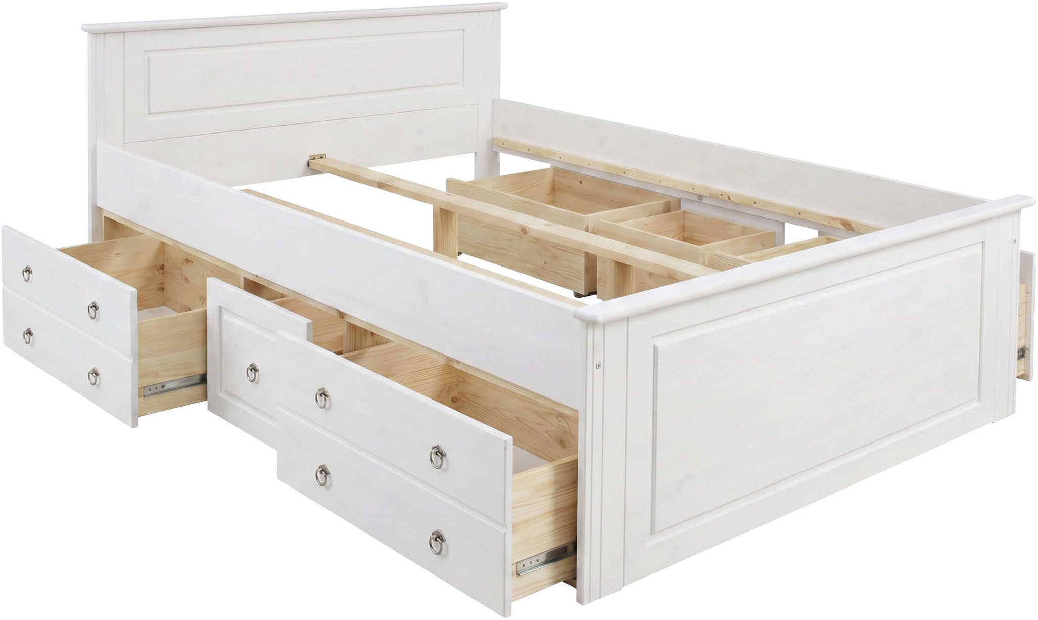 OTTO home Massivholzbett Hugo, FSC® zertifiziert, Landhausstil, zeitlos und edel (auch als Super Sparset inklusive Schubkästen), Stauraumbett, extra belastbar,  – Bild 4 von 5