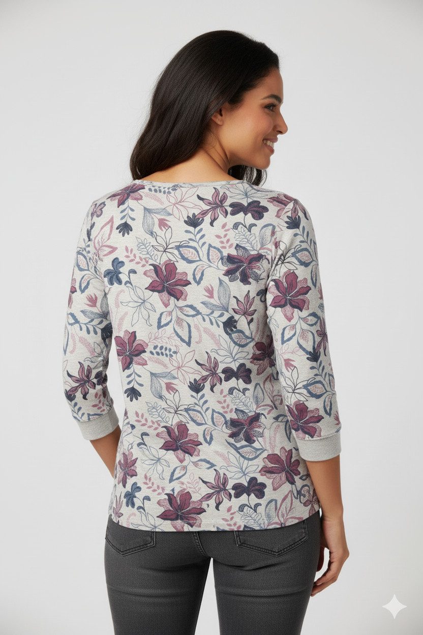 Ragwear 3/4-Arm-Shirt SHIMONA FLOWERS O