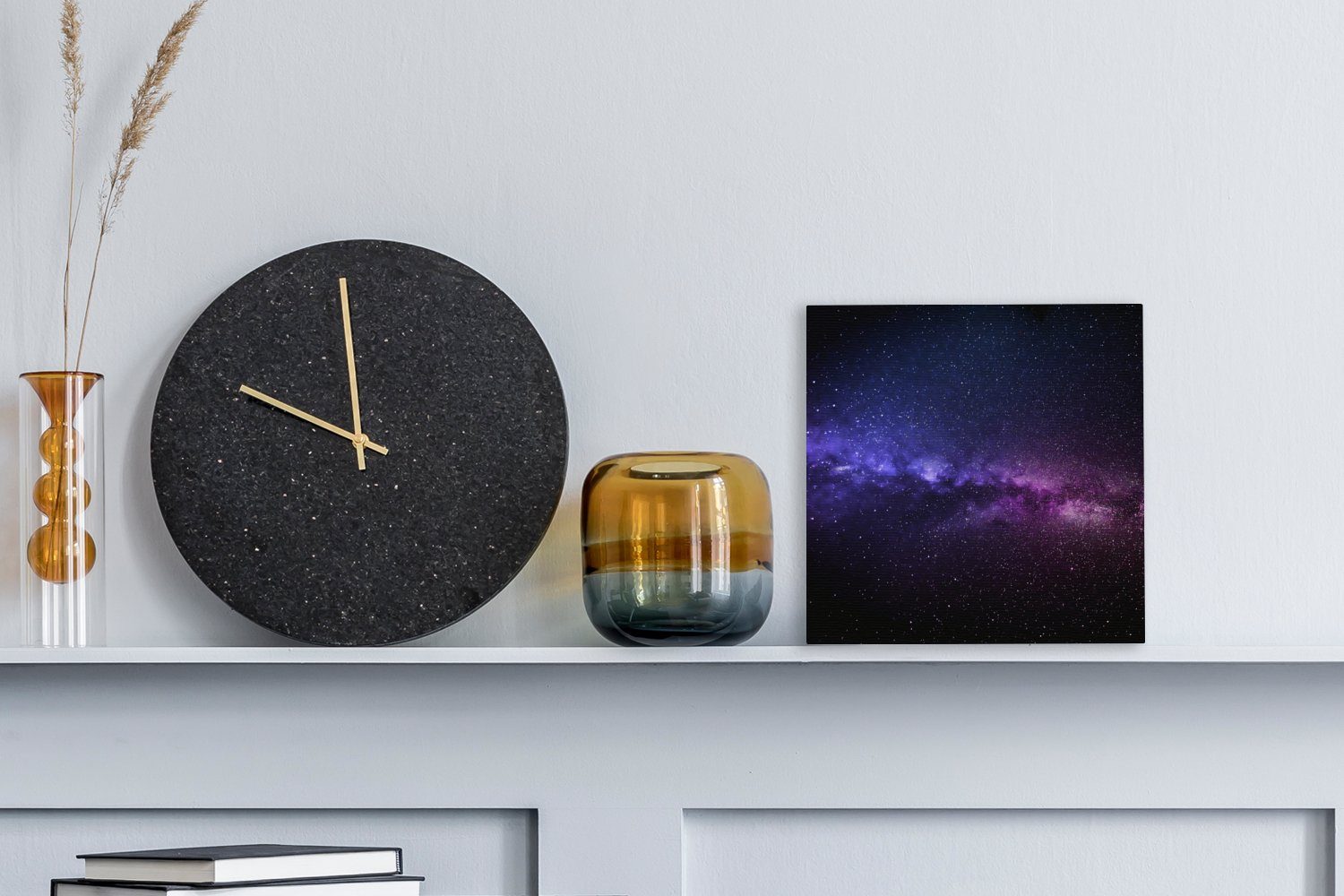 OneMillionCanvasses® Leinwandbild Sternenhimmel - Nacht - Weltraum, Fotodruck (1 St), Wandbild, Deko Schlafzimmer Wohnzimmer Flur 20x20 cm