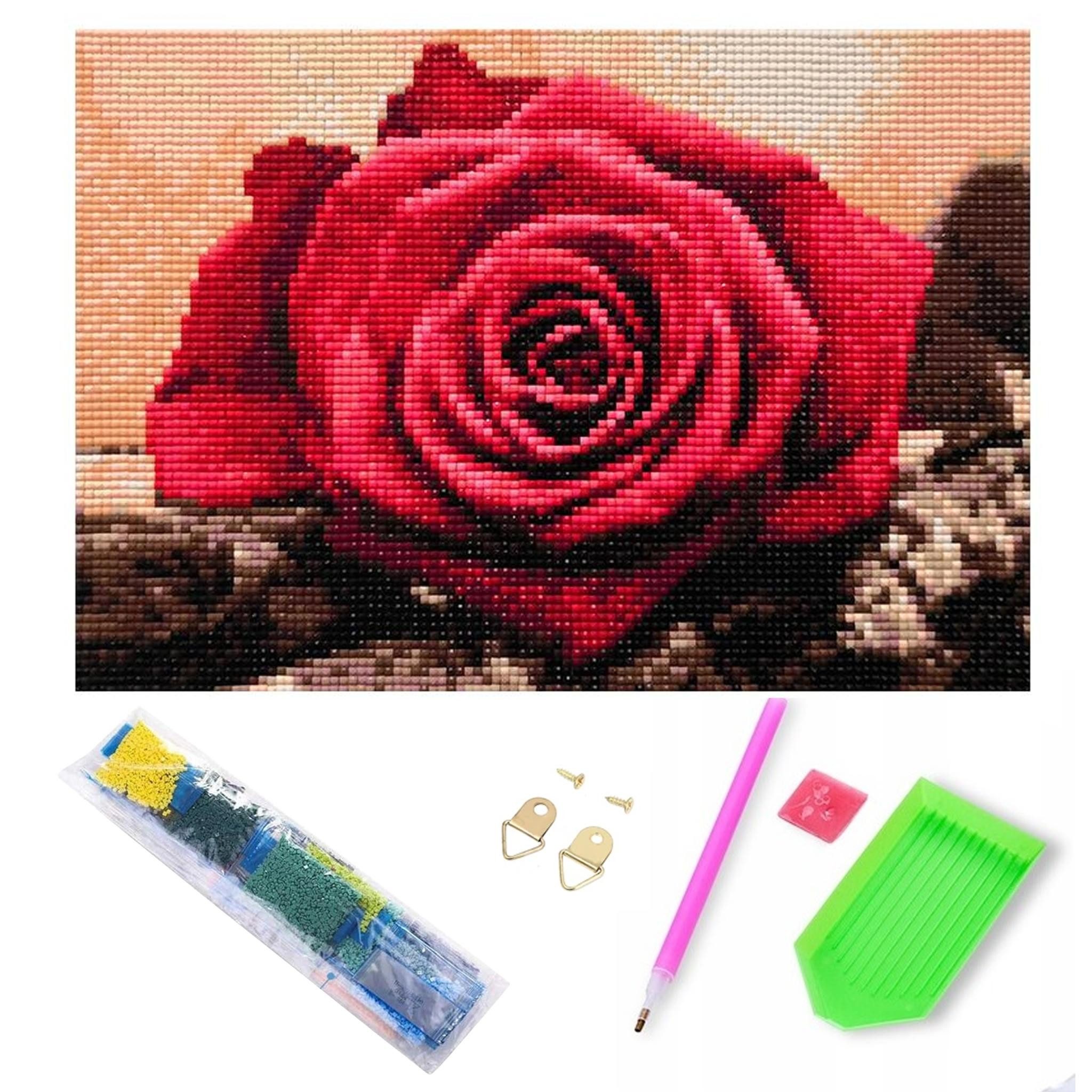 Malen nach Zahlen 5d Diamond Painting Rose Rosé Malen nach Zahlen 20x30cm