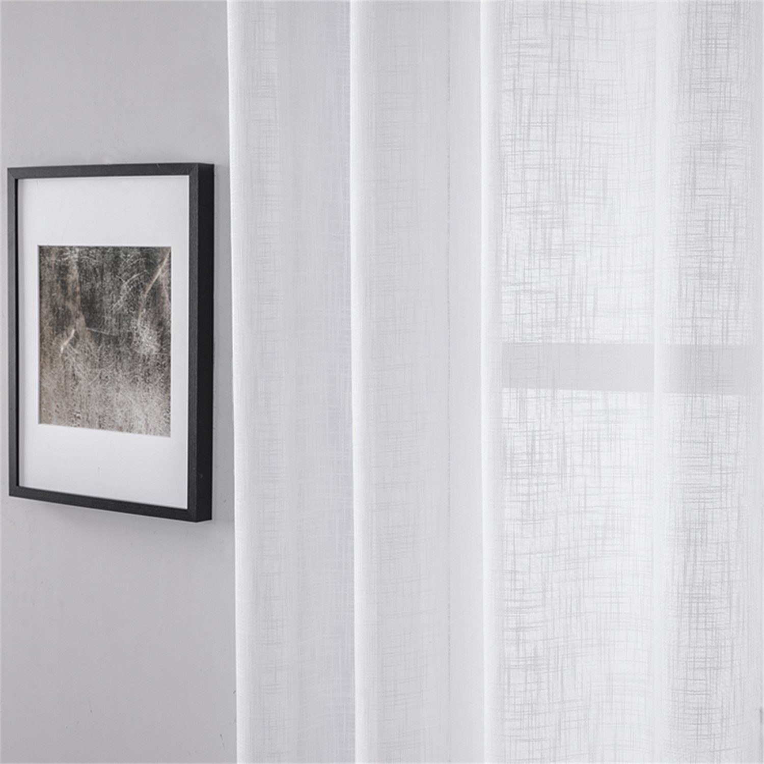 BYSURE Gardine (2 St), Ösen, transparent, Voile, Leinenoptik Vorhang günstig online kaufen