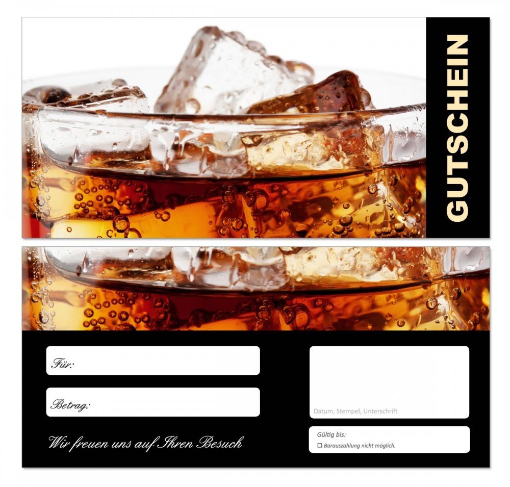 Geschenkkarte Geschenkgutscheine Getränk Eiswürfel Gutscheinkarten (Gastro-667)