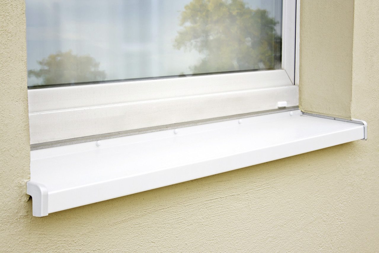 Sarei Haus- und Gartentechnik Fensterbank Sarei PVC Seitenteile weiß 195 mm