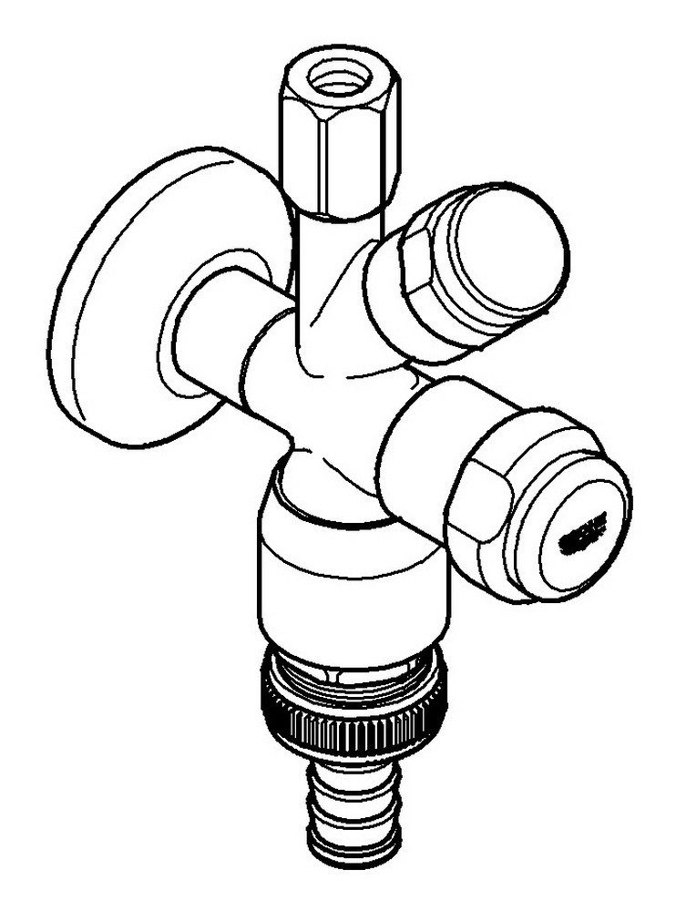Grohe Eckventil, Eggemann Original WAS® Kombi DN15 m. Rückflussverhinderer