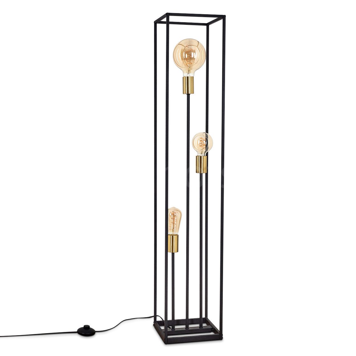 hofstein Stehlampe »Lateis« Stehleuchte aus Metall in Schwarz/Goldfarben, o günstig online kaufen