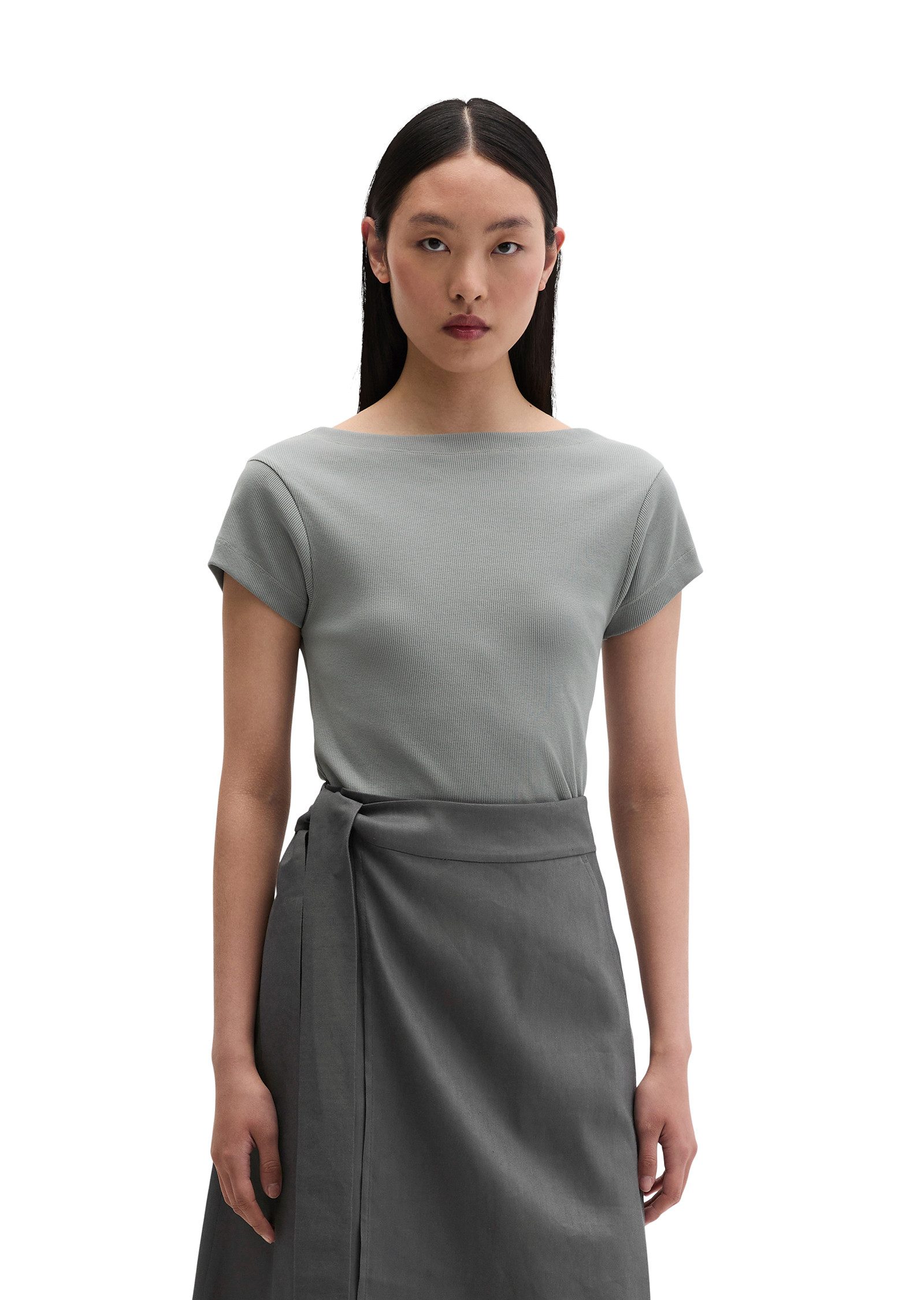 Marc O'Polo T-Shirt aus elastischem Rippjersey