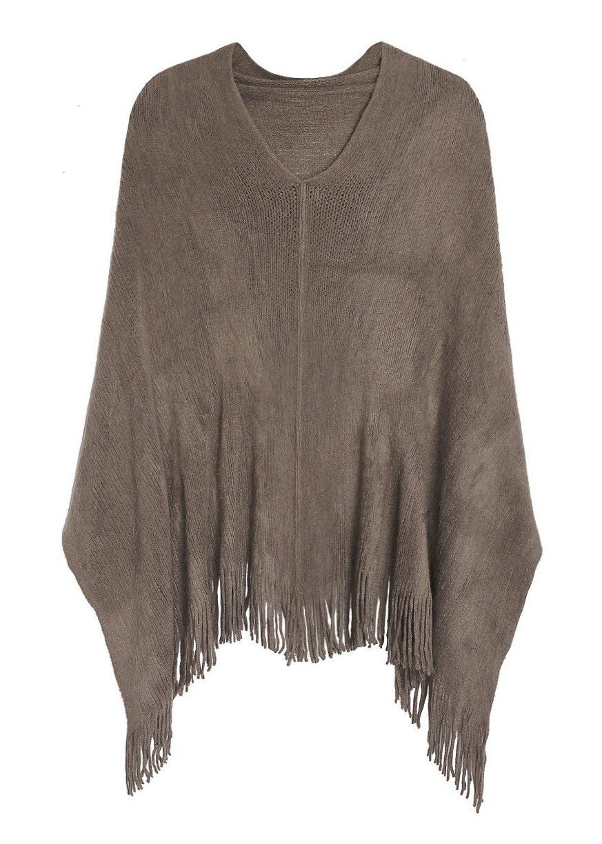dy_mode Strickponcho Damen Strickponcho in Unifarben günstig online kaufen