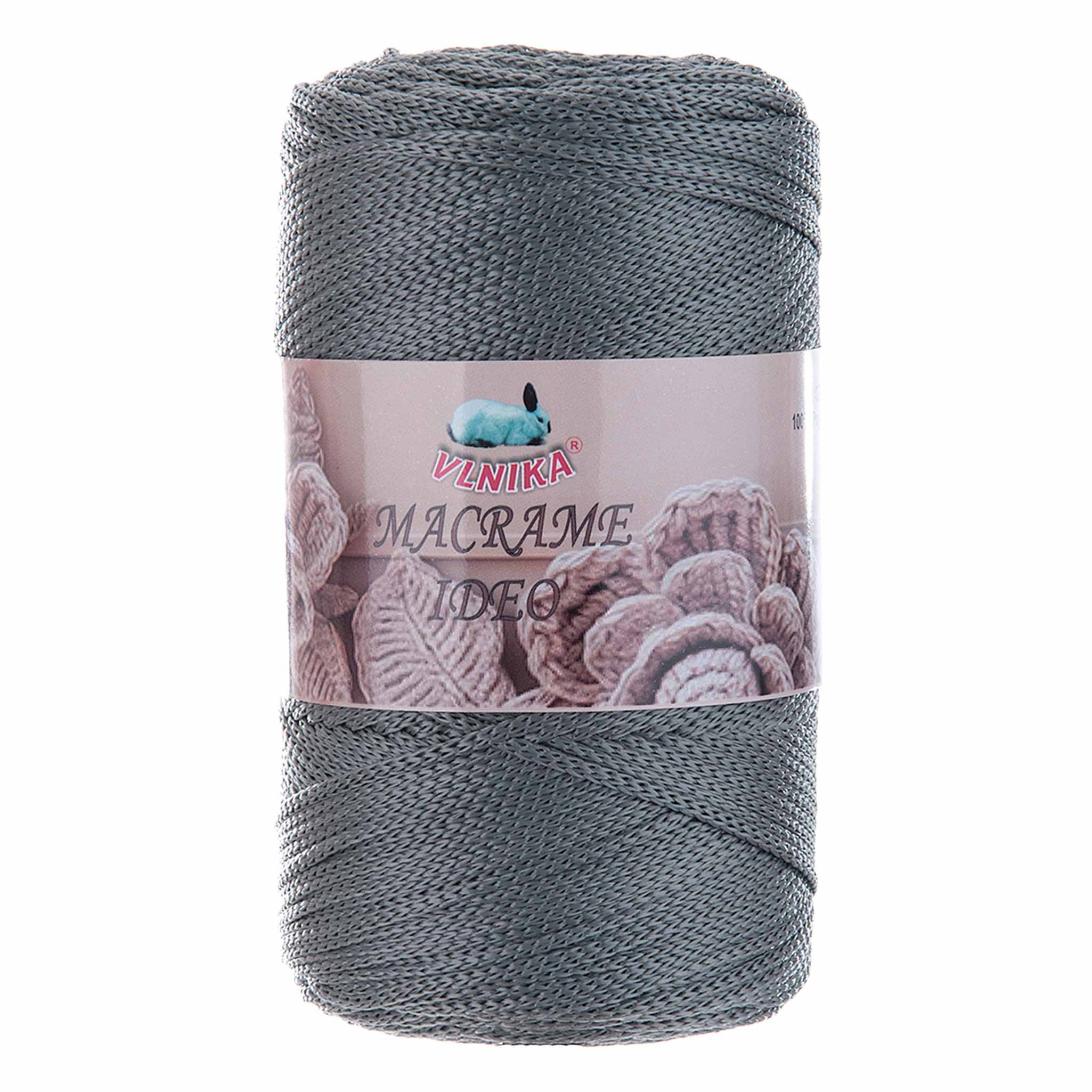 maDDma 4 x 250g Strickgarn Macrame Ideo Unifarben Häkelgarn Flechtgarn Häkelwolle, 1000 m (Sparpaket (4 Knäuel je 250g), 4-St), dunkelgrau