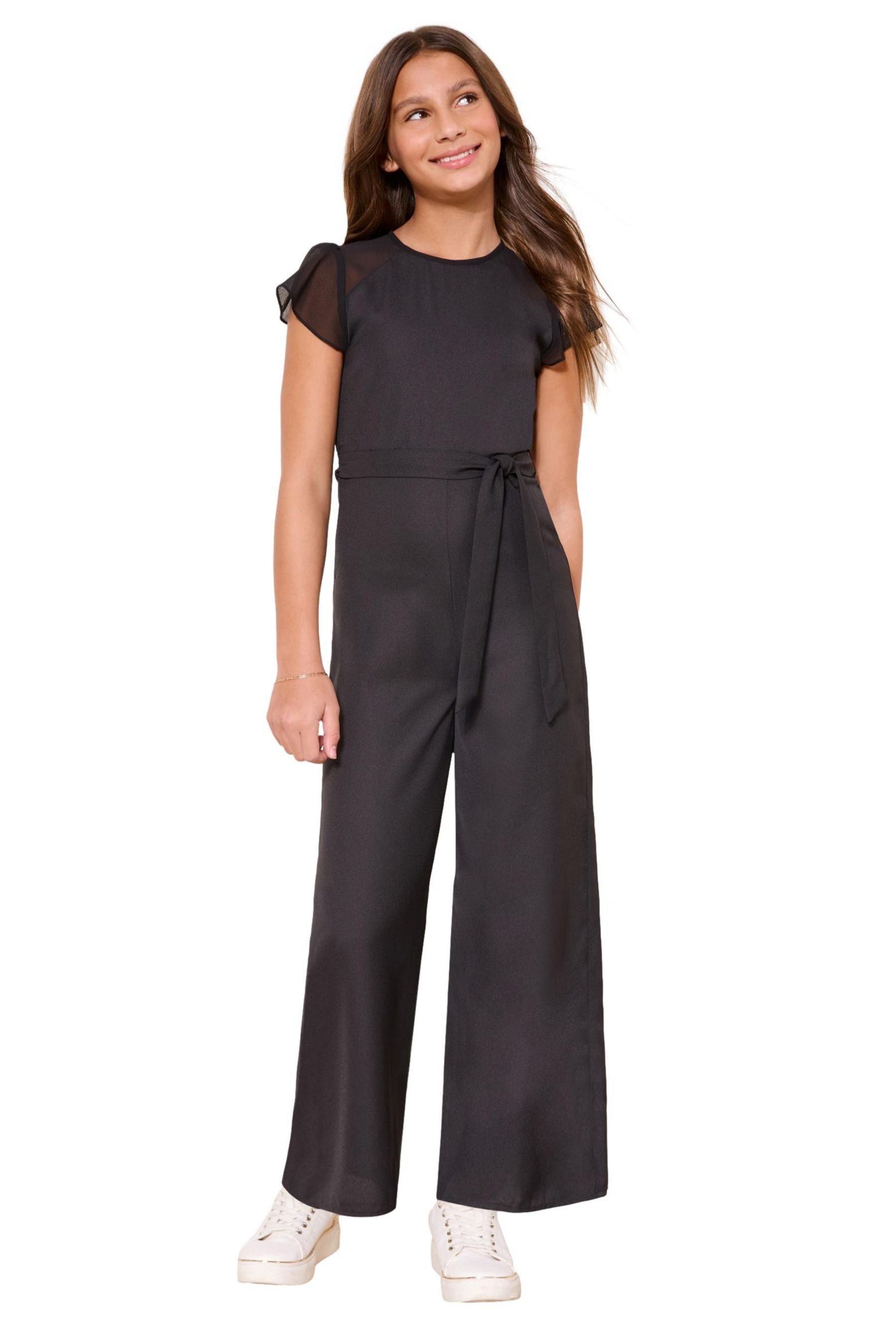 LIPSY Jumpsuit Lipsy Overall mit Netzstoffpasse (2-tlg)
