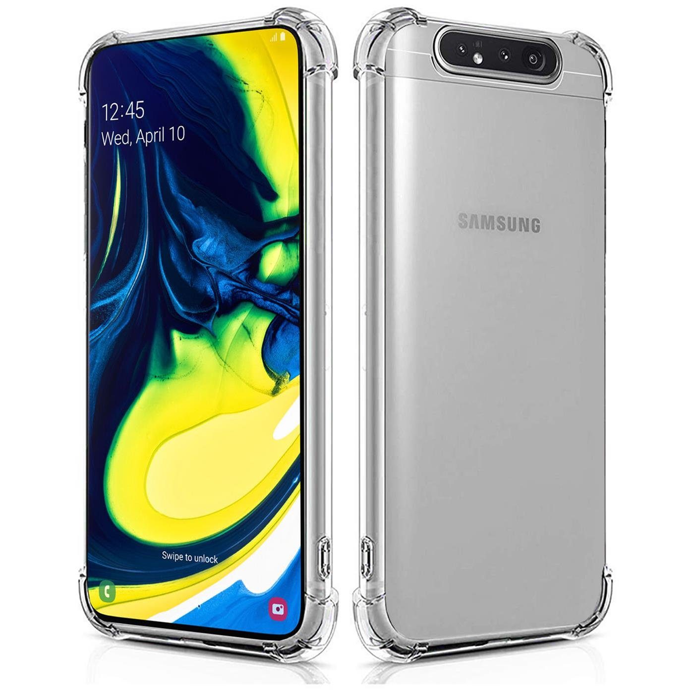 CoolGadget Handyhülle Anti Shock Rugged Case für Samsung Galaxy A80 6,7 Zoll, Slim Cover Kantenschutz Schutzhülle für Samsung A80 Hülle Transparent