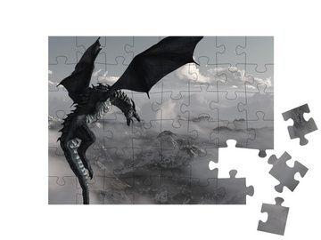 puzzleYOU Puzzle Hochauflösender Eisdrache, 3D gerendert, 48 Puzzleteile, puzzleYOU-Kollektionen Drache, Tiere aus Fantasy & Urzeit