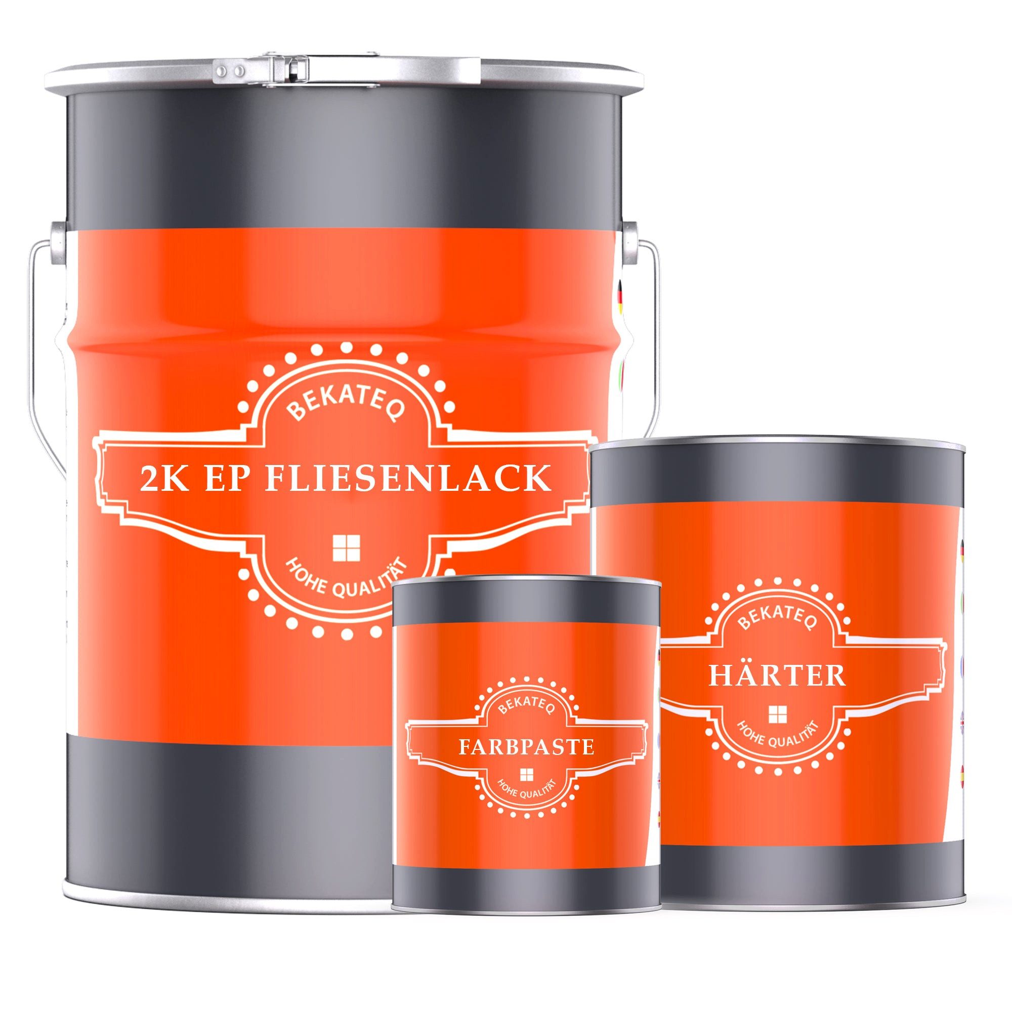 BEKATEQ Bodenversiegelung BK-721F 2K Epoxidharz Boden- und Wandfliesenlack, Boden- und Wandfliesen, Epoxidharz Fliesenfarbe geruchsarm, wasserfest
