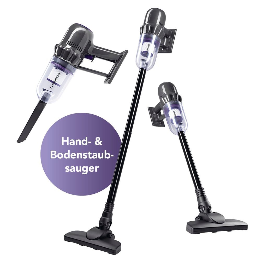 CLEANmaxx Akku-Hand-und Стальной пылесос Akku-Hand- & Bodenstaubsauger 14,8V, beutellos, 30 Min. Laufzeit, kabellos, leistungsstark, wiederaufladbar