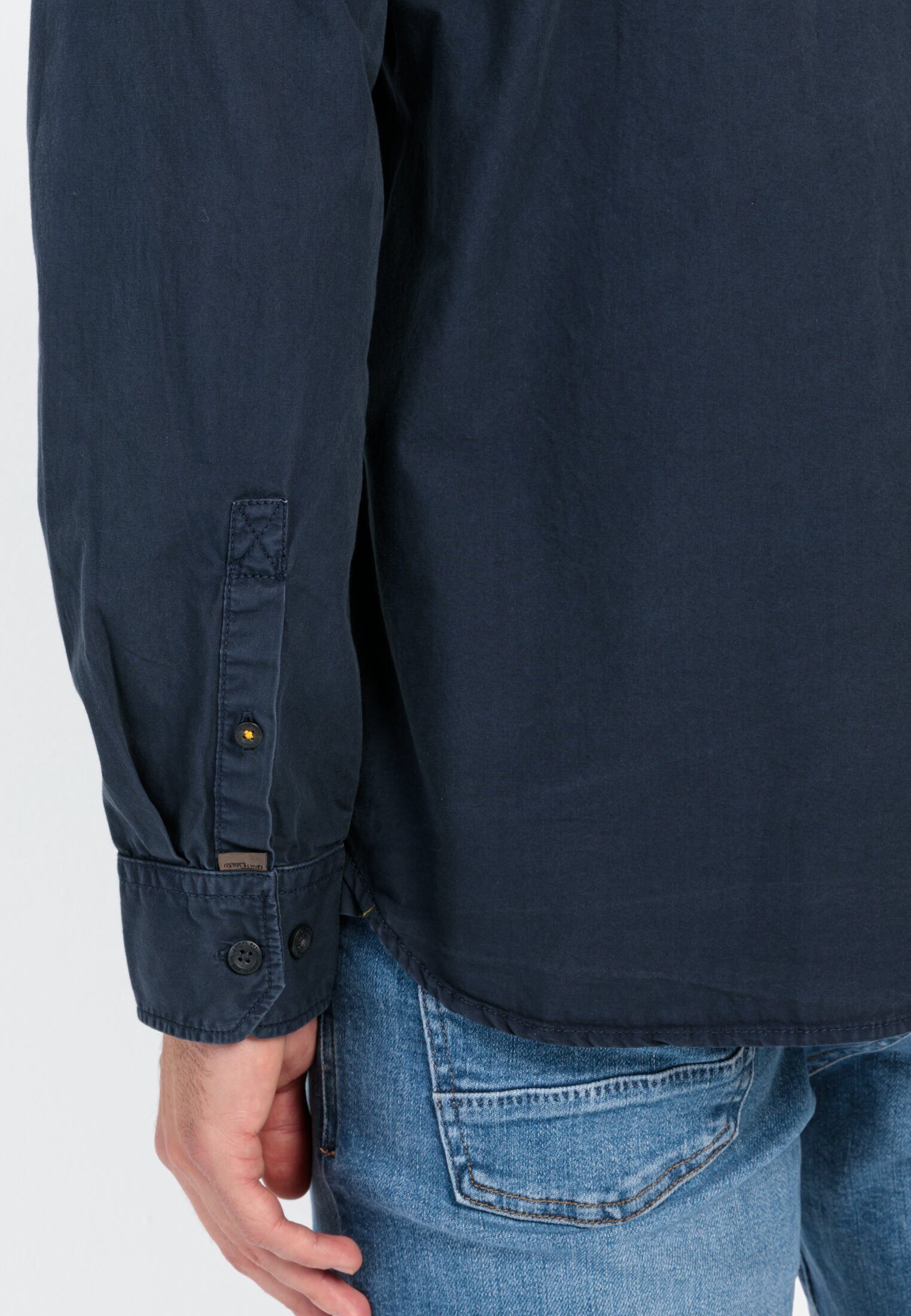 camel active Langarmhemd aus reiner Baumwolle Langarm Button-Down Button-Down