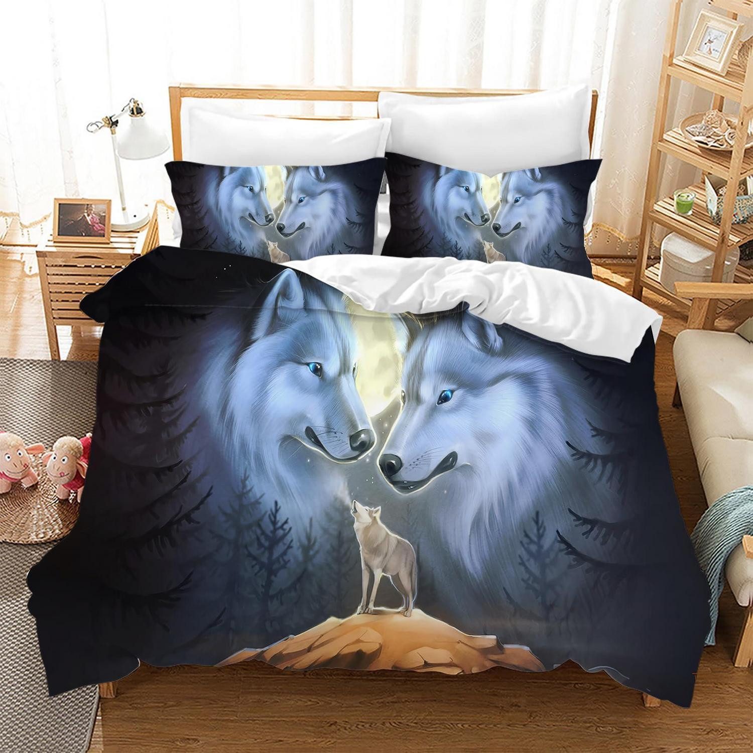LuxusKollektion Jugendbettwäsche Bettwäsche Set Wolf 4 220x240cm