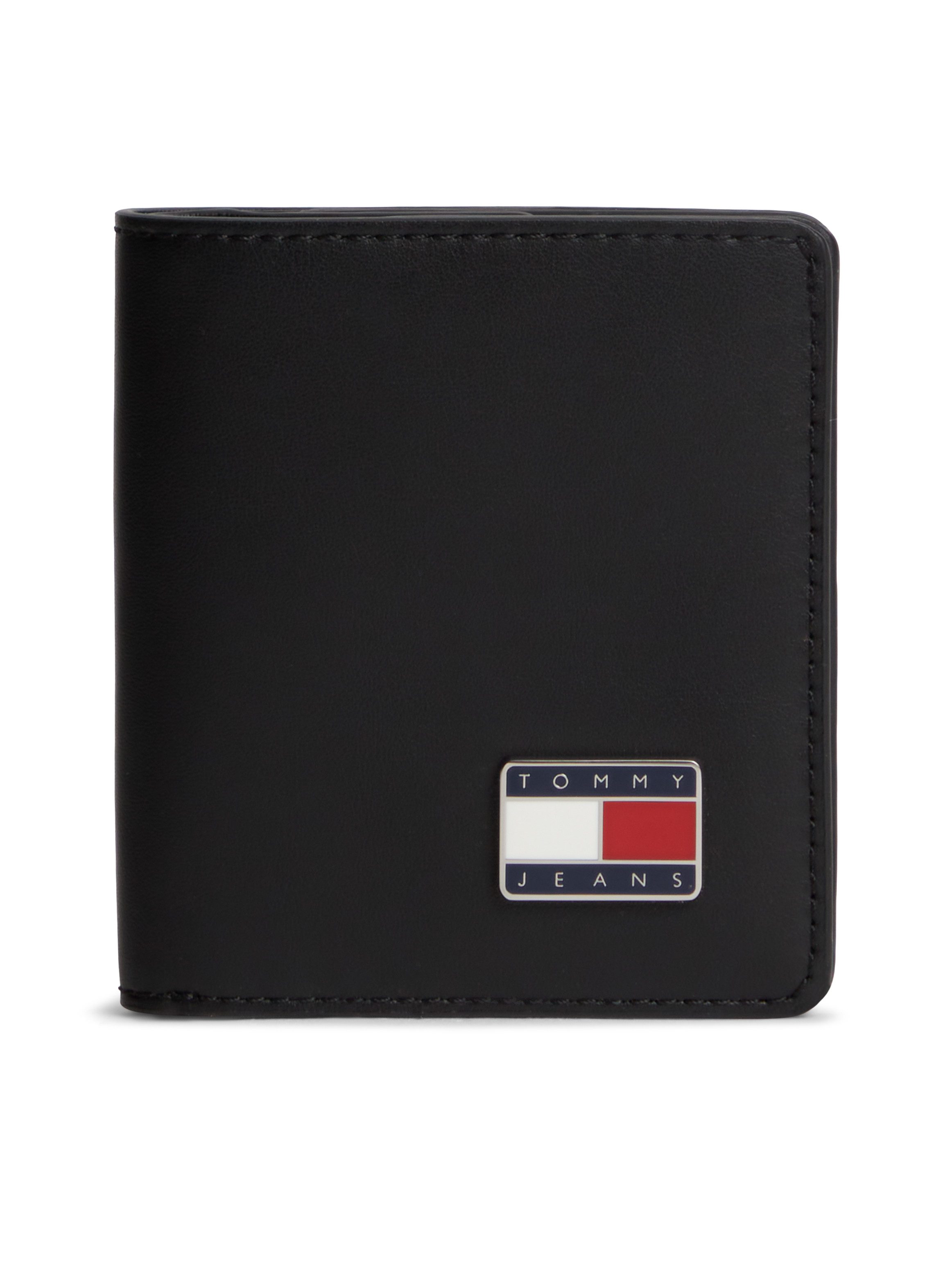 Tommy Jeans Geldbörse TJM HERITAGE LEATHER CC & COIN, Herren Geldbeutel, Portemonnaie mit Druckknopf