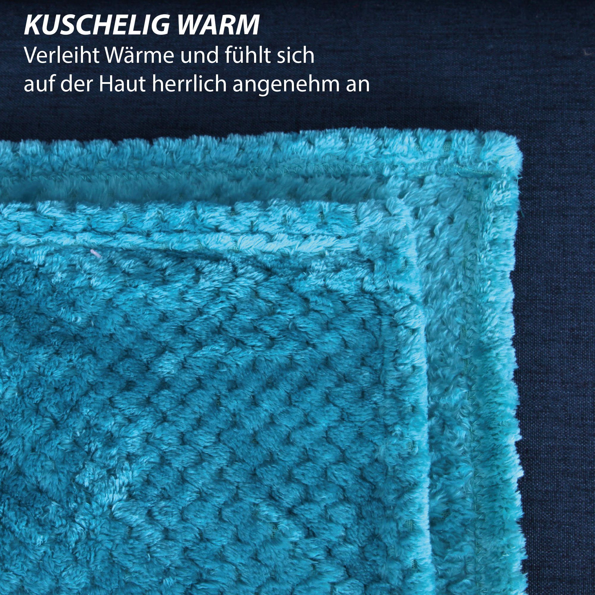 Sofa, Petrol Decke Couch und für Decke Flanell Flauschige Bett, Kuscheldecke Tagesdecke Wohndecke 150x200cm, Bestlivings,