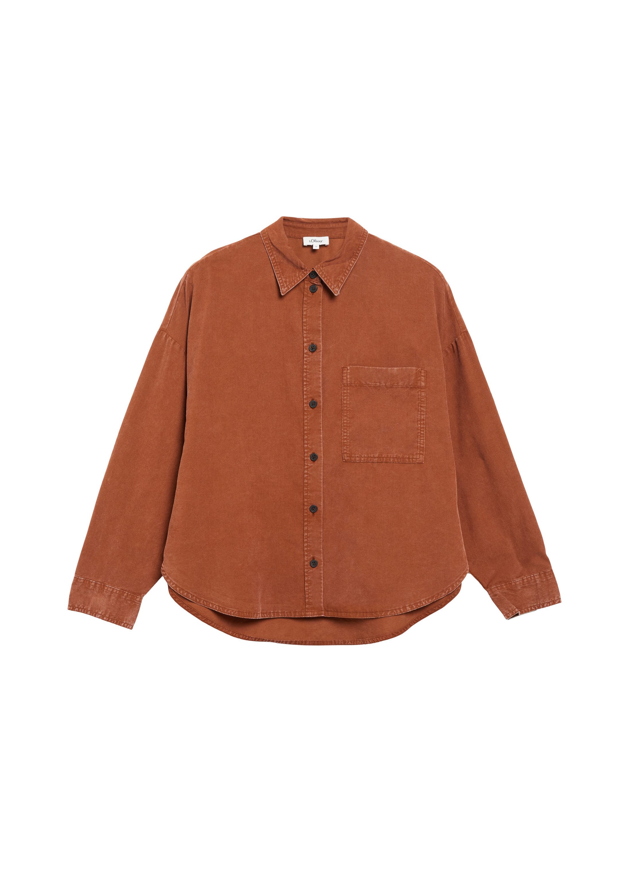 s.Oliver Langarmhemd Bluse Weiche Cordbluse in Oversize