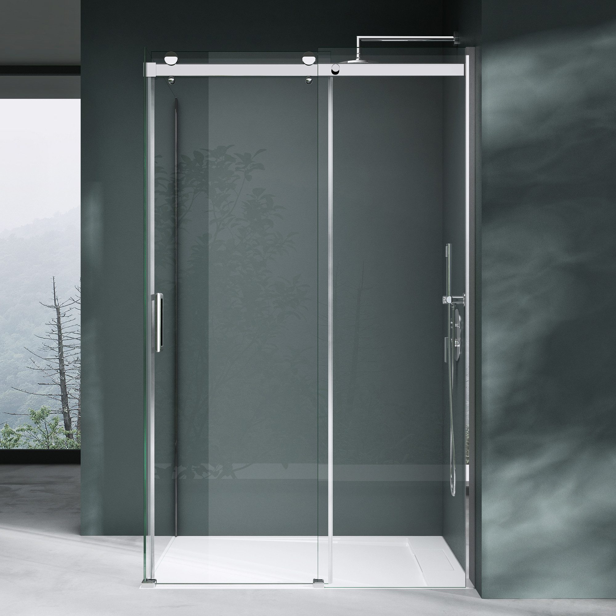 Mai & Mai Eckdusche Duschkabine Schiebetür Duschabtrennung 8mm ESG Nano H:195cm Rav17, BxT: 100x70 cm, Einscheibensicherheitsglas, ebenerdiger Einbau möglich