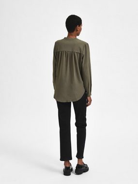 SELECTED FEMME Blusenshirt Einfarbige Langarm Bluse V-Ausschnitt Tunika SLFMIVIA (1-tlg) 4203 in Khaki