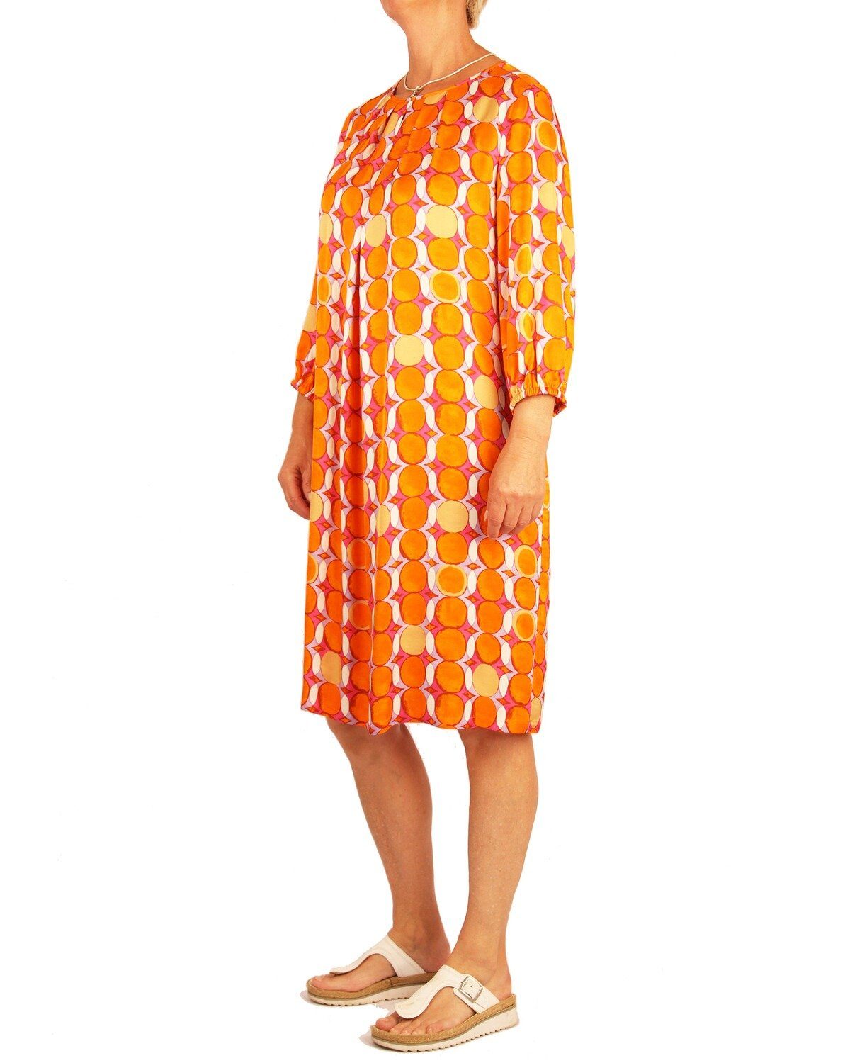 White Label Midikleid Midi-Kleid mit Retro-Muster günstig online kaufen