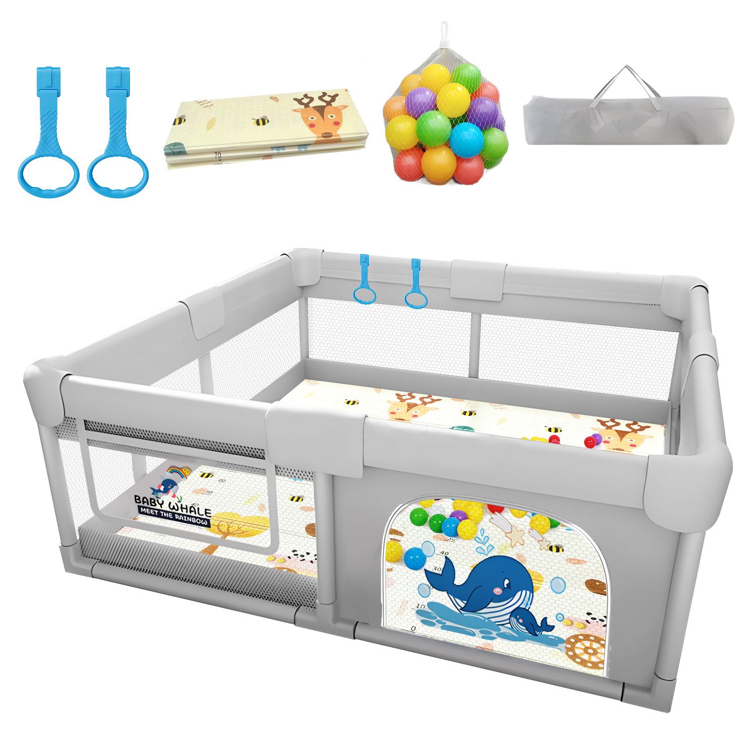 DAKYAM Laufgitter Faltbar Oxford-Stoff Baby Laufstall, günstig online kaufen