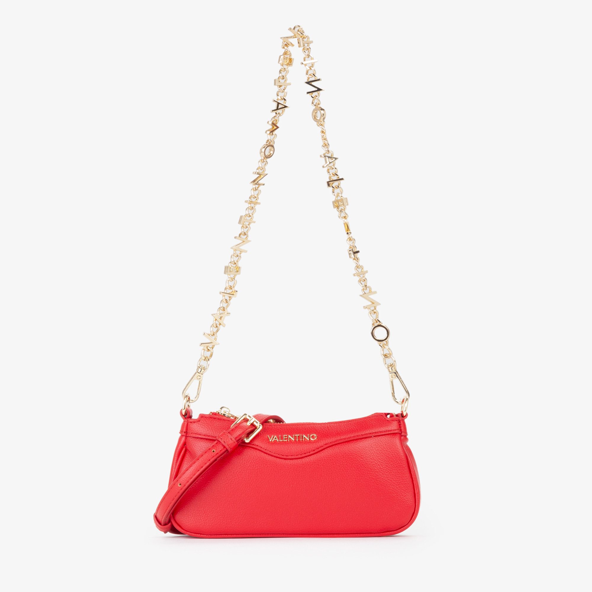 VALENTINO BAGS Schultertasche ELLY, Damen Abendtasche mit markanter Logoverzierung an der Umhängekette
