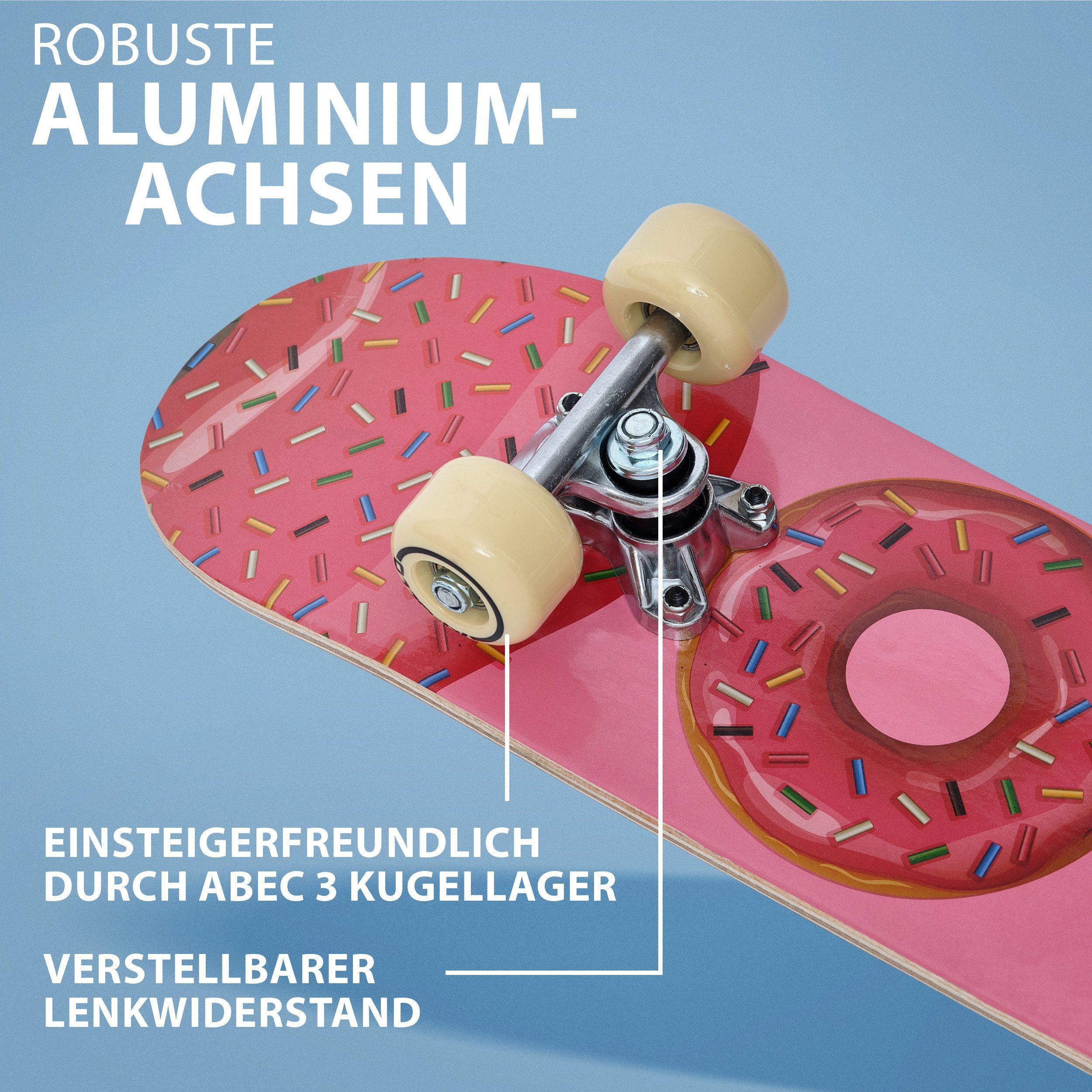 Apollo Skateboard Kinderskateboard 24" Kinder, Longboard, ABEC 3 und Aluminium Achsen
