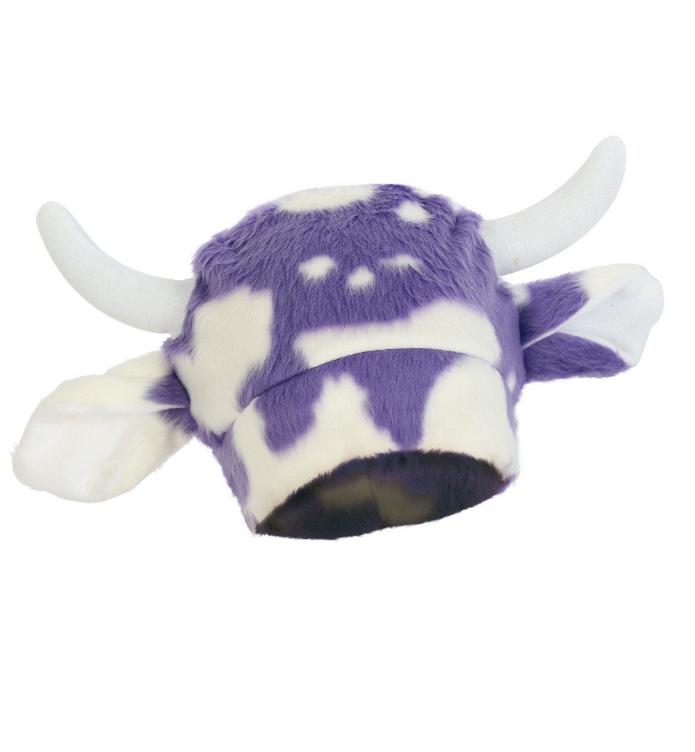 Fries Plüschmütze Kuh Plüschmütze Leni Lila Weiß mit Hörner & Ohren Karneva günstig online kaufen