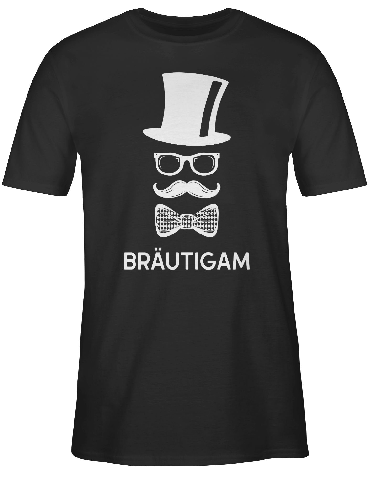 Schwarz JGA 01 Shirtracer T-Shirt Bräutigam Gentleman Männer