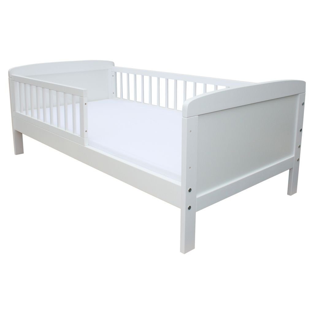 Micoland Kinderbett »Kinderbett Juniorbett 160x70 cm mit Matratze umbaubar  weiß«